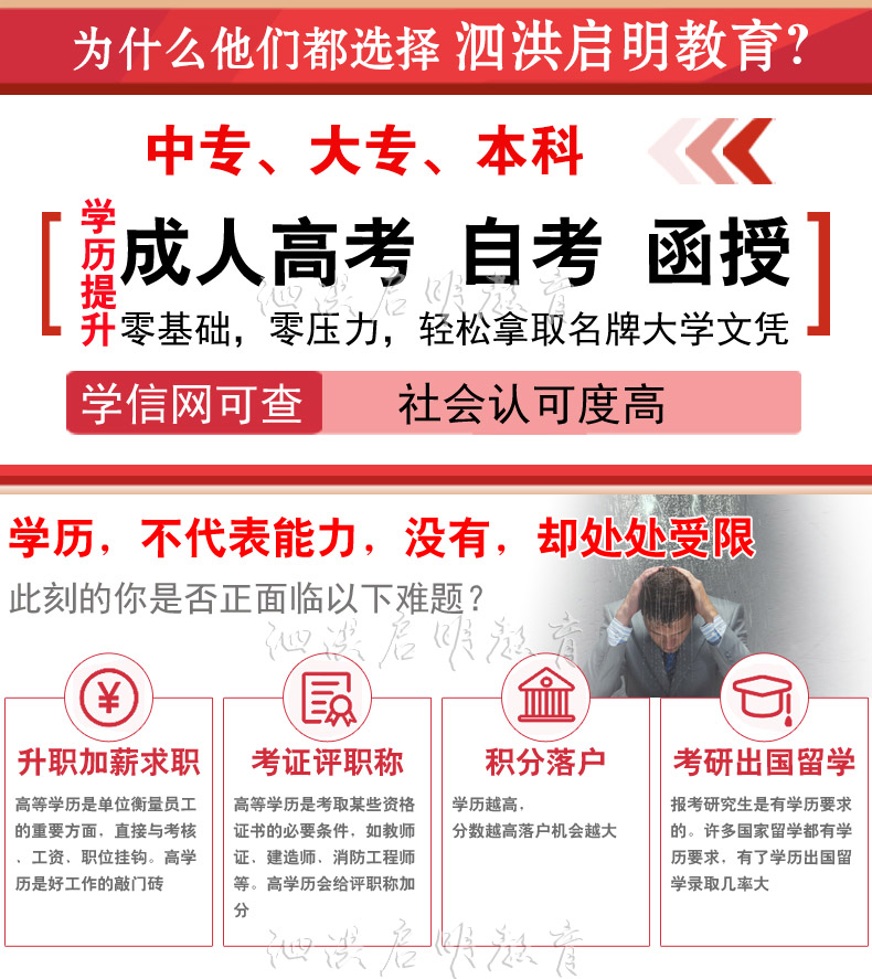 泗洪成人大专本科报名