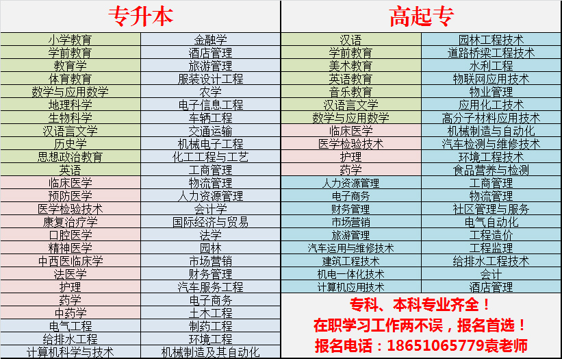 泗洪启明教育学历提升热门专业