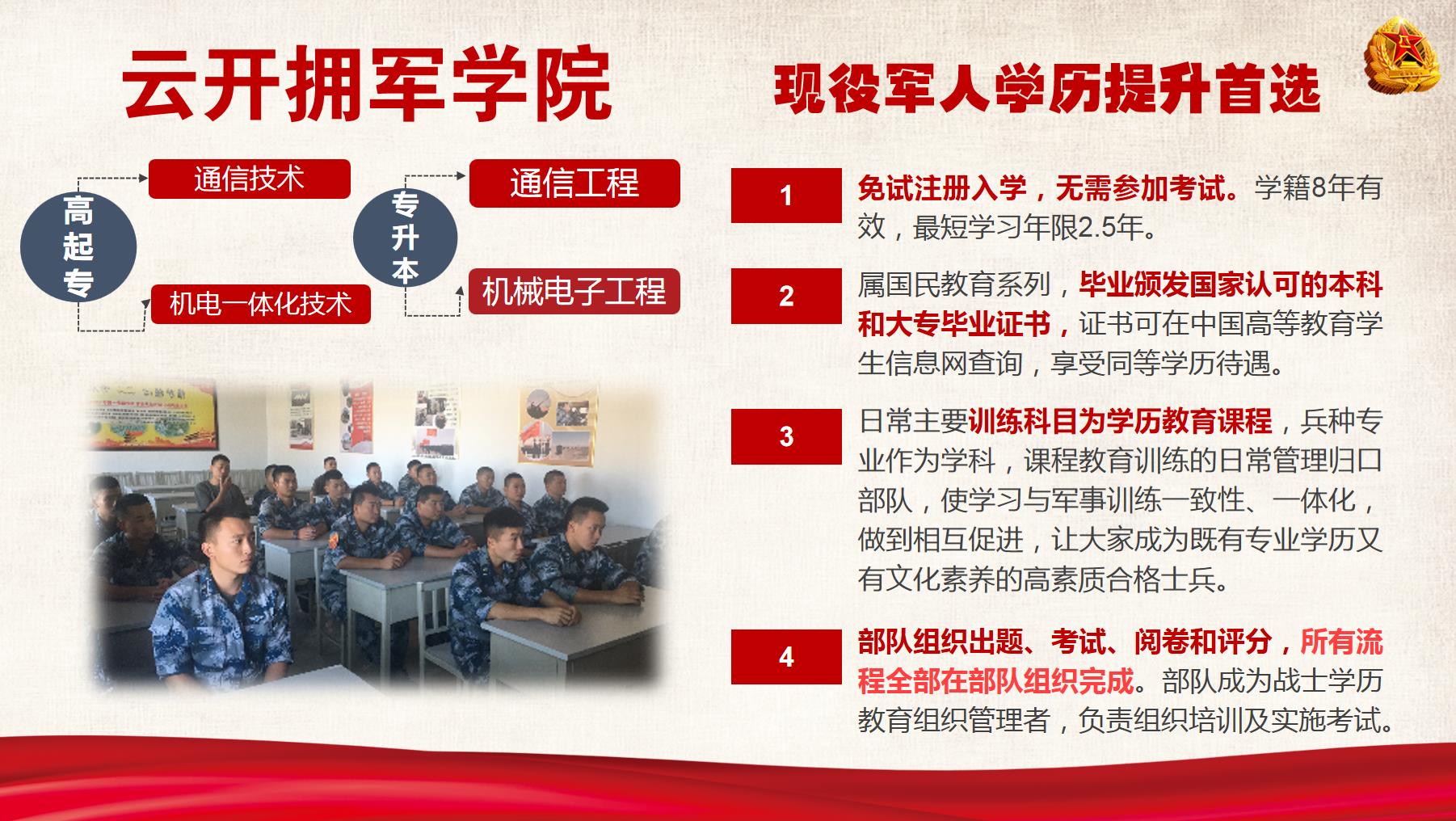 现役军人学历提升